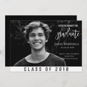 Männliche Foto-Abschluss-Party Einladung (Vorne/Hinten)