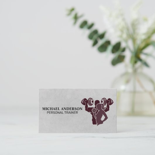 Männliche Frauen heben Gewichte | Fitness Visitenkarte (Stehend Vorderseite)