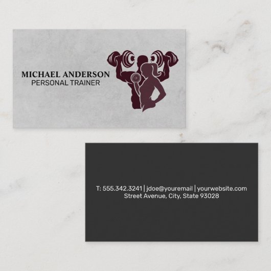 Männliche Frauen heben Gewichte | Fitness Visitenkarte (Vorne/Hinten)