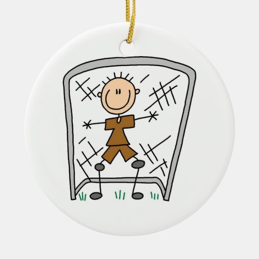 Männliche Fußball-Ziel-Wächter-T - Shirts und Keramikornament (Vorne)