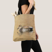 Männliche Gadwall-Ente Tasche (Von Nahem)