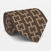 Männliche geometrische Kette Beige Braun Krawatte (Gerollt)