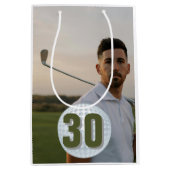 Männliche Golf-30 Themed Mittlere Geschenktüte (Vorderseite)