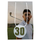 Männliche Golf-30 Themed Mittlere Geschenktüte (Rückseite)