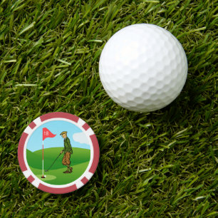 Männliche Golfer: 1 Tapping In & 1 Pitching Out Pokerchips