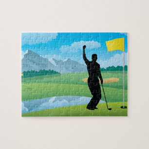 Männliche Golfer Design Jigsaw Puzzle