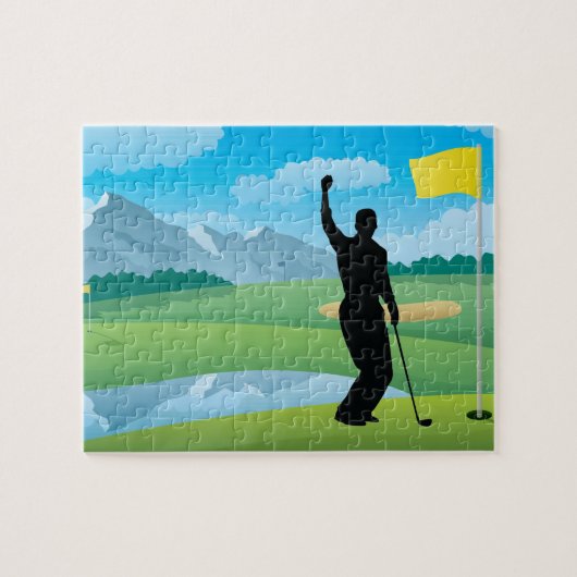 Männliche Golfer Design Jigsaw Puzzle (Horizontal)