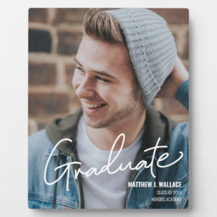 Männliche Graduate Class 2021 Abschluss Foto Fotoplatte