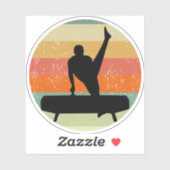 Männliche Gymnastik Männliche Gymnastik bei Sonnen Aufkleber (Blatt)