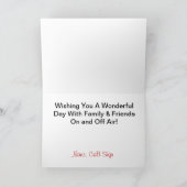 Männliche Ham nimmt Message Silhouette Geburtstagk Karte (Innenseite)