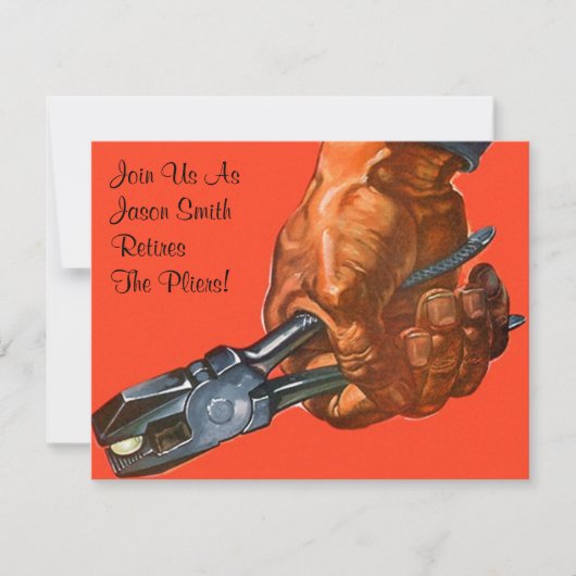 Männliche Handzangen ziehen sich Einladung (Vorderseite)