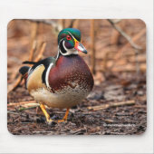 Männliche Holzente im Wald Mousepad (Vorne)