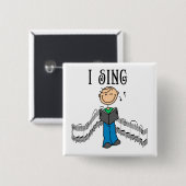 Männliche Ich singe T-Shirts und Geschenke Button (Vorne & Hinten)