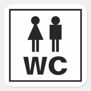 Männliche Ikone WC Toilettenschild Aufkleber für