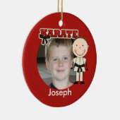 Männliche Karate-Foto-Verzierung Keramikornament (Rechts)