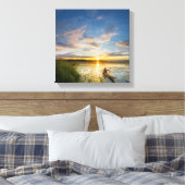 Männliche Kayaker paddling sea kayak on still wate Leinwanddruck (Insitu (Schlafzimmer))