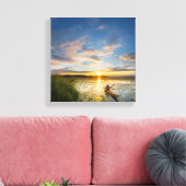 Männliche Kayaker paddling sea kayak on still wate Leinwanddruck (Insitu (Wohnzimmer))