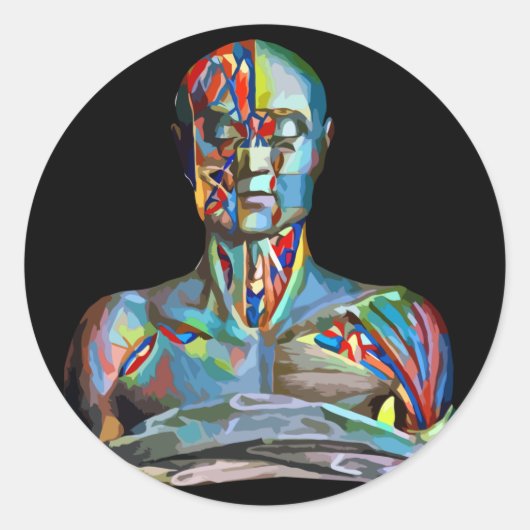 männliche Körperteile menschliche Anatomie abstrak Runder Aufkleber (Vorderseite)