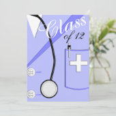 Männliche Krankenschwester-Abschluss-Party Einladung (Stehend Vorderseite)