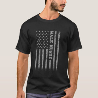 Männliche Krankenschwester Amerikanische Flagge La T-Shirt