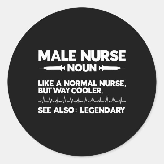 Männliche Krankenschwester Definition Männliche Pf Runder Aufkleber (Vorderseite)