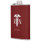 Männliche Krankenschwester Medical Caduceus Burgun Flachmann (Links)