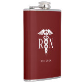 Männliche Krankenschwester Medical Caduceus Burgun Flachmann (Rechts)