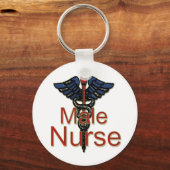 Männliche Krankenschwester mit Caduceus Schlüsselanhänger (Vorderseite)