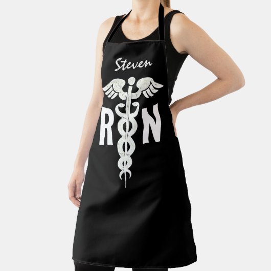 Männliche Krankenschwester RN Schwarz und Weiß Per Schürze (InSitu)