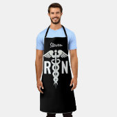 Männliche Krankenschwester RN Schwarz und Weiß Per Schürze (Getragen)
