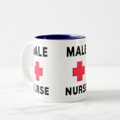 Männliche Krankenschwester Zweifarbige Tasse (Vorderseite Links)