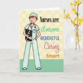 Männliche Krankenschwestern sind Phantastisch - Kr Karte (Gelbe Blume)