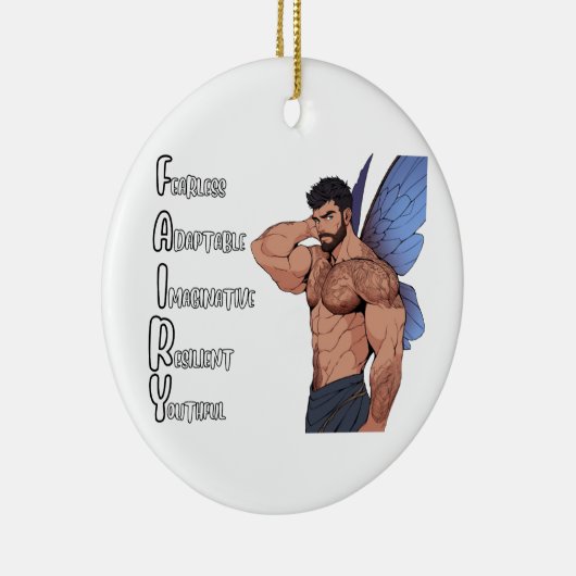 Männliche Märchenschmuck - FAIRY Acrostic Keramik Ornament (Rechts)