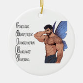 Männliche Märchenschmuck - FAIRY Acrostic Keramik Ornament (Vorne)