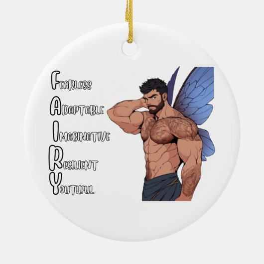 Männliche Märchenschmuck - FAIRY Acrostic Keramik Ornament (Hinten)