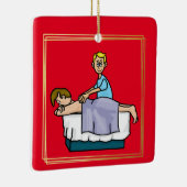Männliche Massage Weihnachtsdekoration Keramikornament (Rechts)
