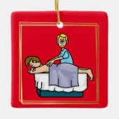 Männliche Massage Weihnachtsdekoration Keramikornament (Vorderseite)