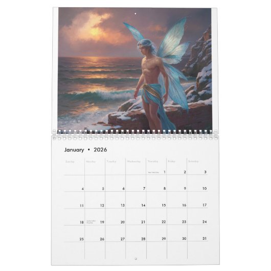 Männliche Meeresfrüchte Kalender (Jan 2026)