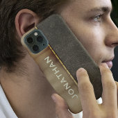 Männliche Metallic-Leder-Optik Monogramm Case-Mate iPhone Hülle