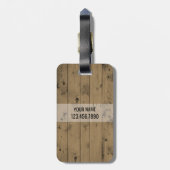 Männliche mit Monogramm rustikale hölzerne Planke Gepäckanhänger (Rückseite vertikal)