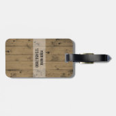 Männliche mit Monogramm rustikale hölzerne Planke Gepäckanhänger (Rückseite horizontal)