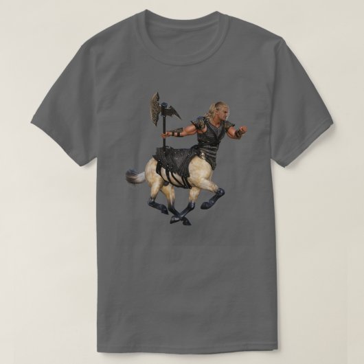 Männliche Mitte mit Ax und Rüstung T-Shirt (Design vorne)