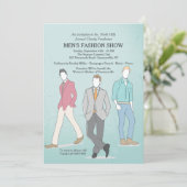 Männliche Mode-Modell-Einladung Einladung (Stehend Vorderseite)