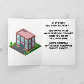 Männliche Personal Trainer Geburtstag Karte (Innenseite)