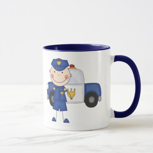 Männliche Polizeibeamte-T-Shirts und Geschenke Tasse (Rechts)