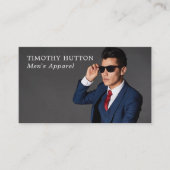 Männliche Pose, Herrenbekleidungsgeschäft Visitenkarte (Vorderseite)