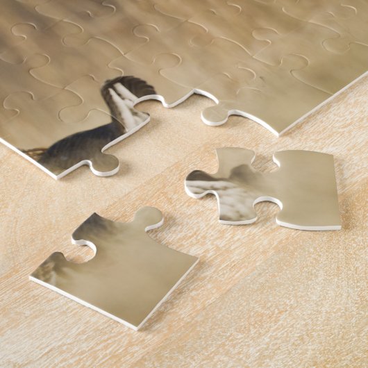 Männliche Prärie-Hühner am Lee im Loup-Landkreis Puzzle (Seite)