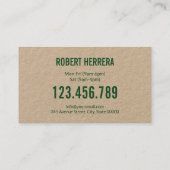 Männliche Rasenmähen Gartengartenlandschaften Visitenkarte (Rückseite)