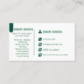 Männliche Rasenmähen Gartengartenlandschaften Visitenkarte (Rückseite)