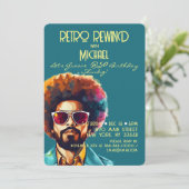 Männliche Retro Rewind 50. Geburtstag Shindig Part Einladung (Stehend Vorderseite)